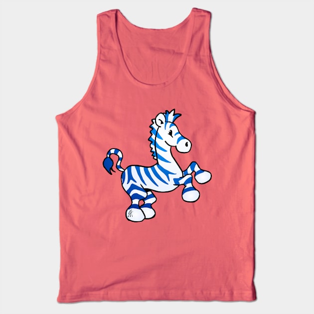 Blue zebra Tank Top by Cardvibes